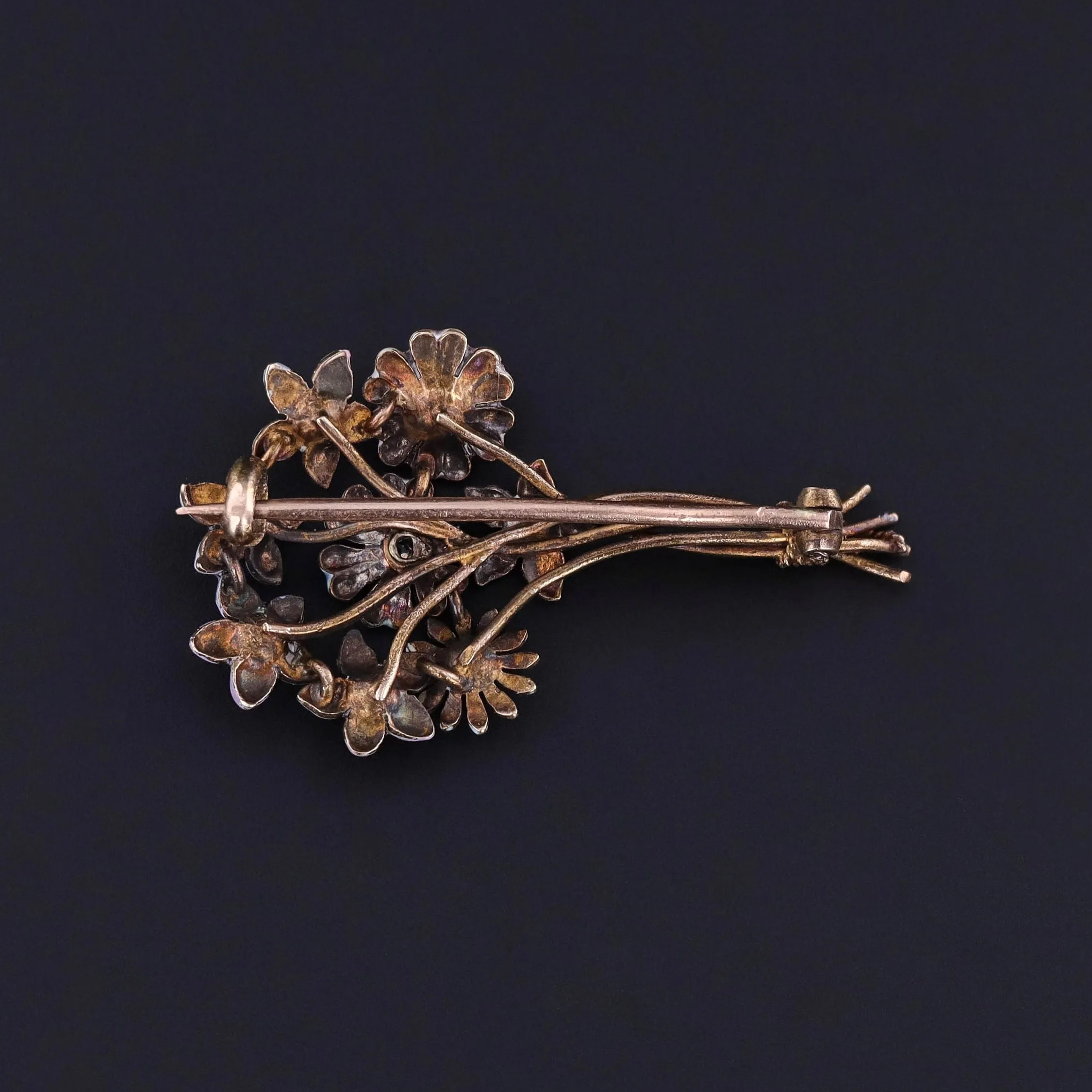 Antique Bouquet Brooch of 18k Gold