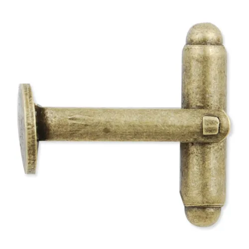 Antique Bronze Plated Cufflink Blanks with a 8mm Glue Pad