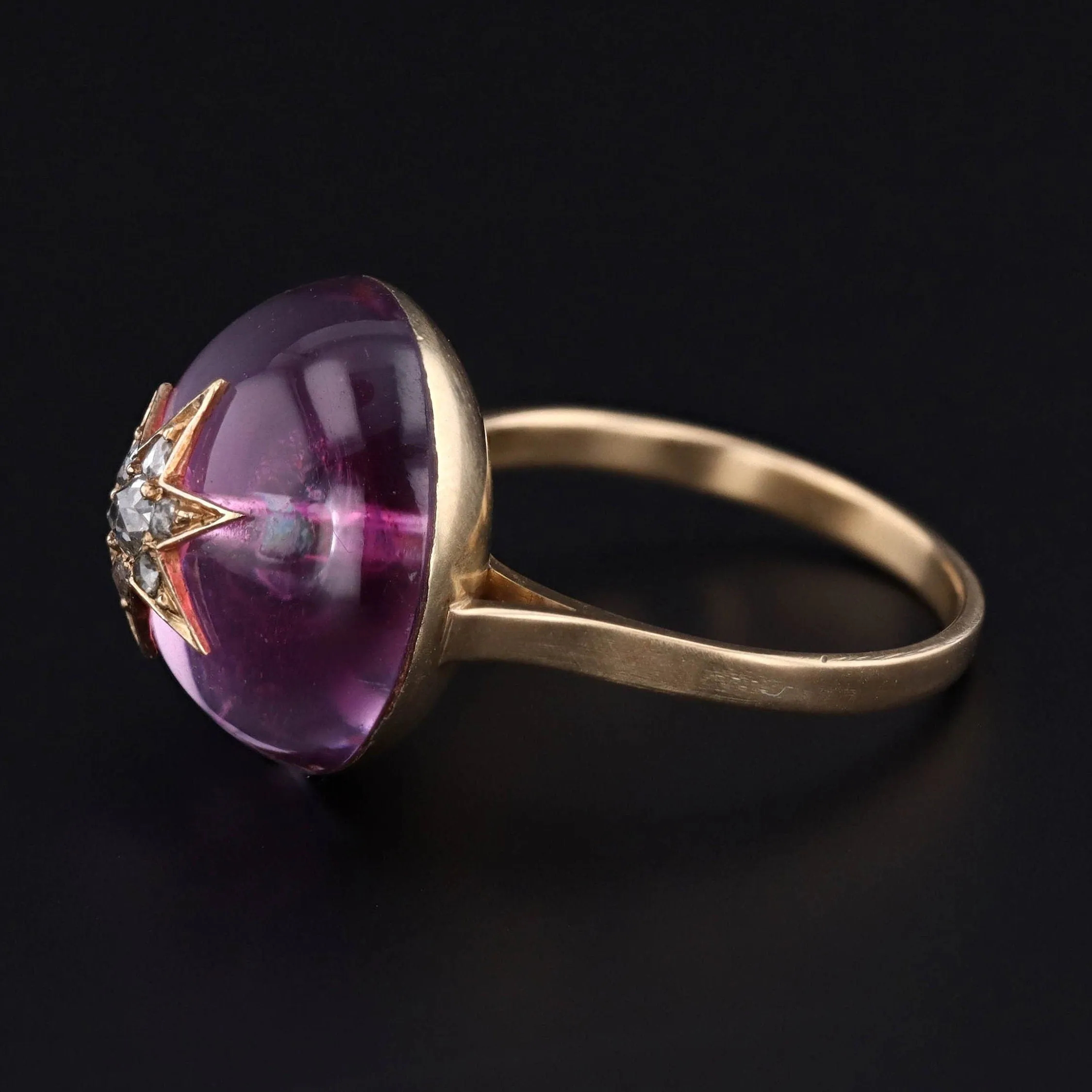 Antique Diamond Star Ring | Foil Backed Quartz & Diamond Ring