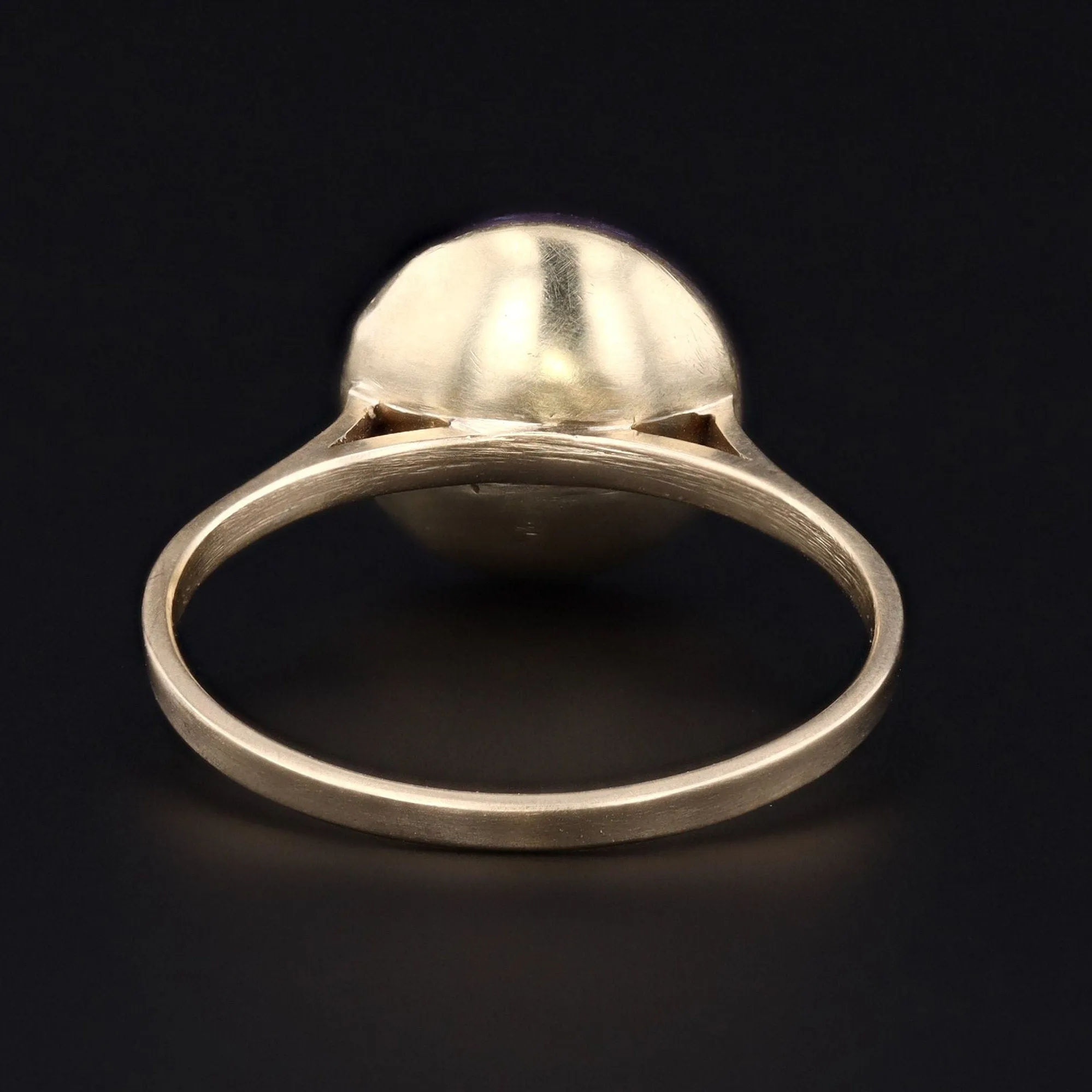 Antique Domed Foil Backed Quartz Conversion Ring of 14k Gold