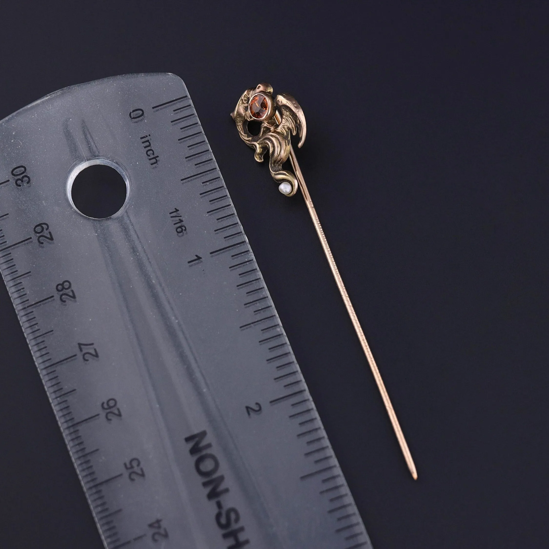 Antique Dragon Stickpin of 10k Gold