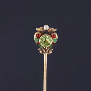 Antique Egyptian Revival Stickpin of 14k Gold