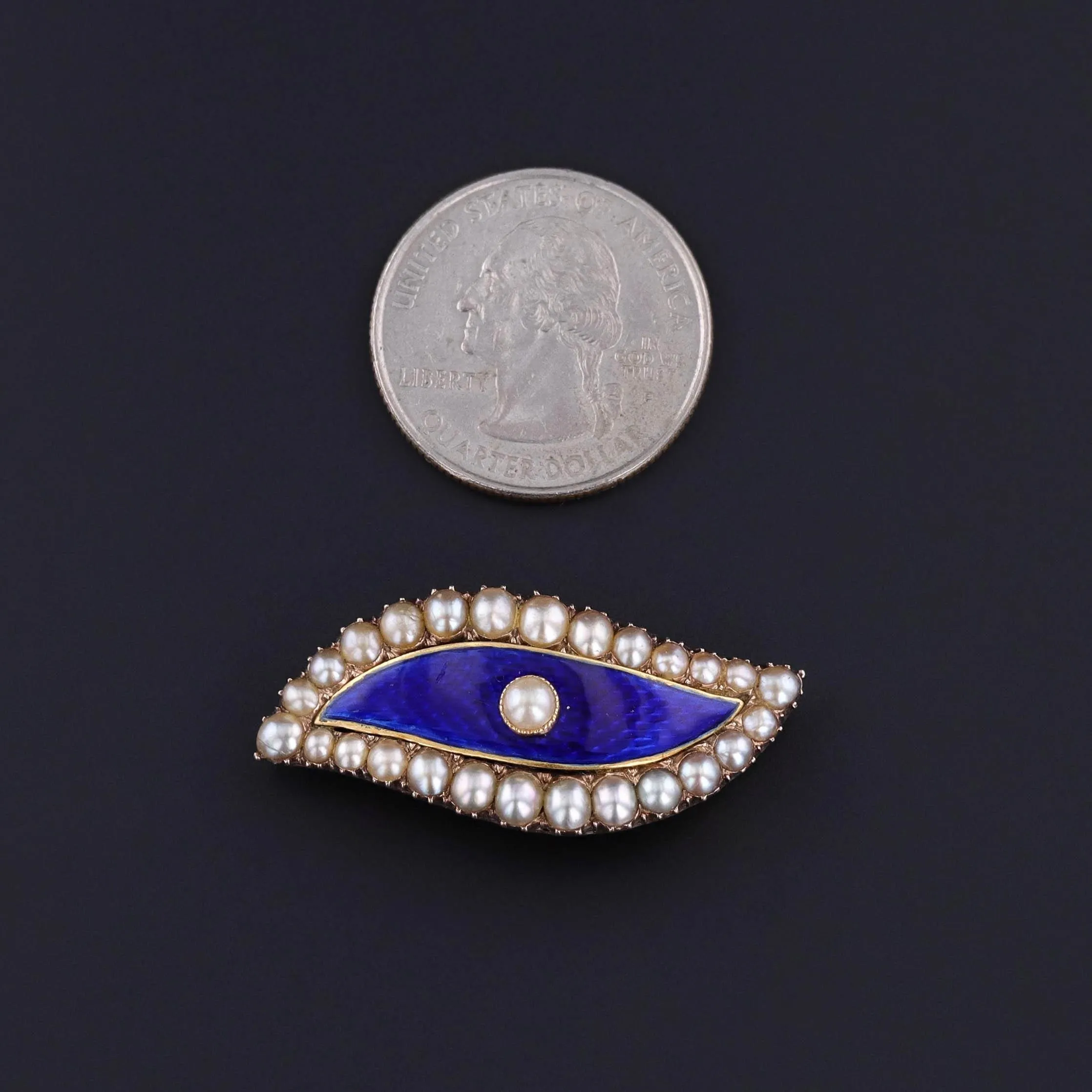 Antique Evil Eye Brooch of 18k Gold