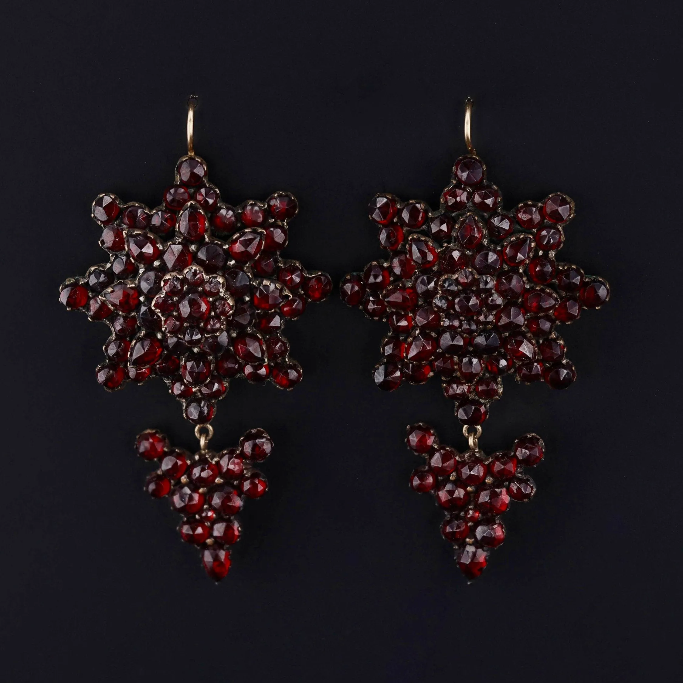 Antique Garnet Earrings | Garnet Pin Conversion Earrings