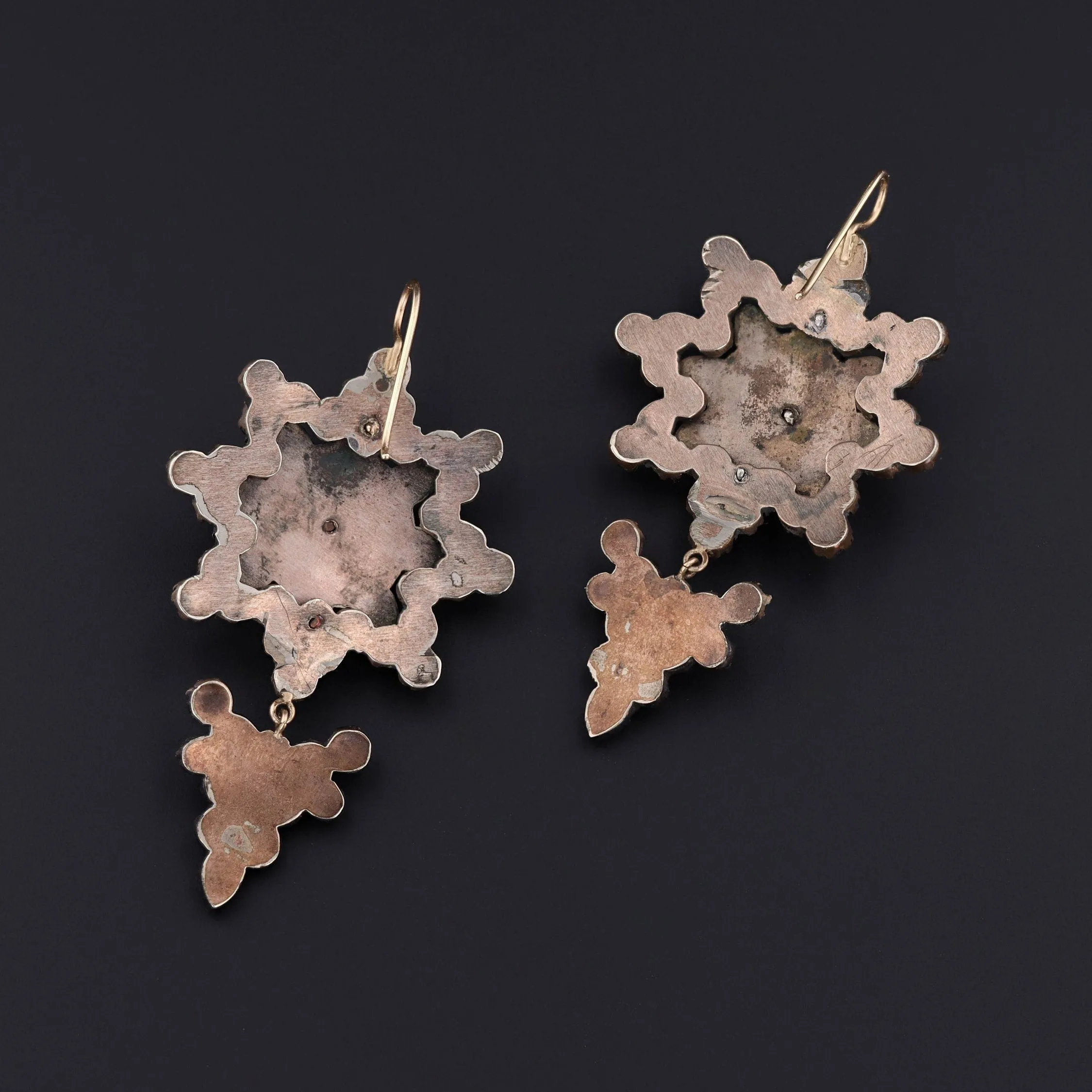 Antique Garnet Earrings | Garnet Pin Conversion Earrings