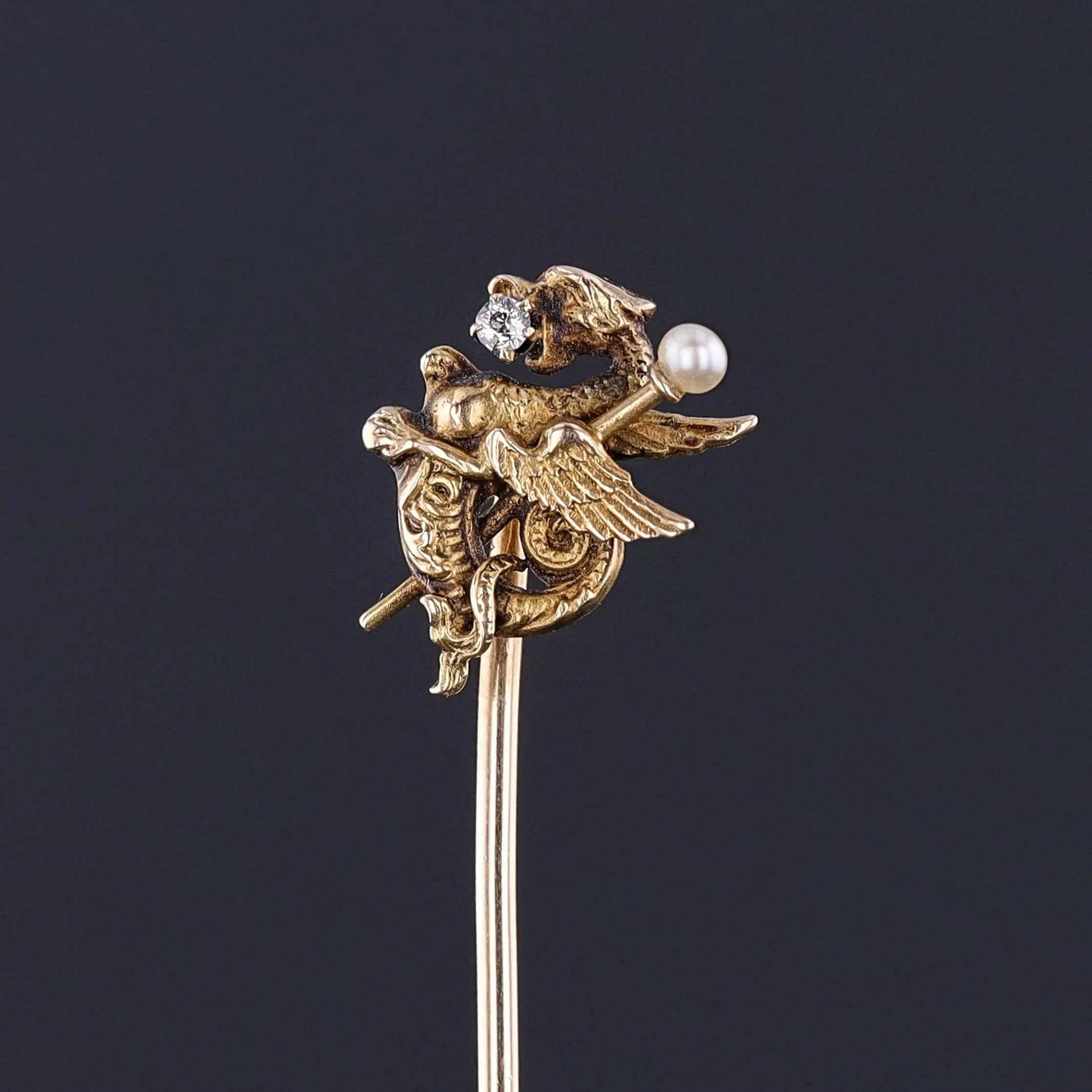 Antique Griffin Stickpin of 12ct Gold