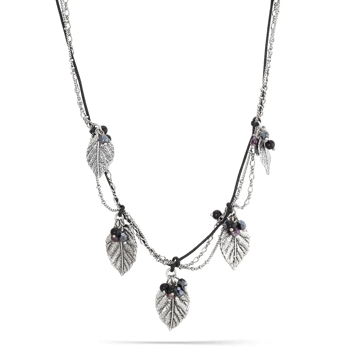 ANTIQUE SILVER BIRD CRYSTAL TASSEL  NECKLACES #151BK1601 (5F9)