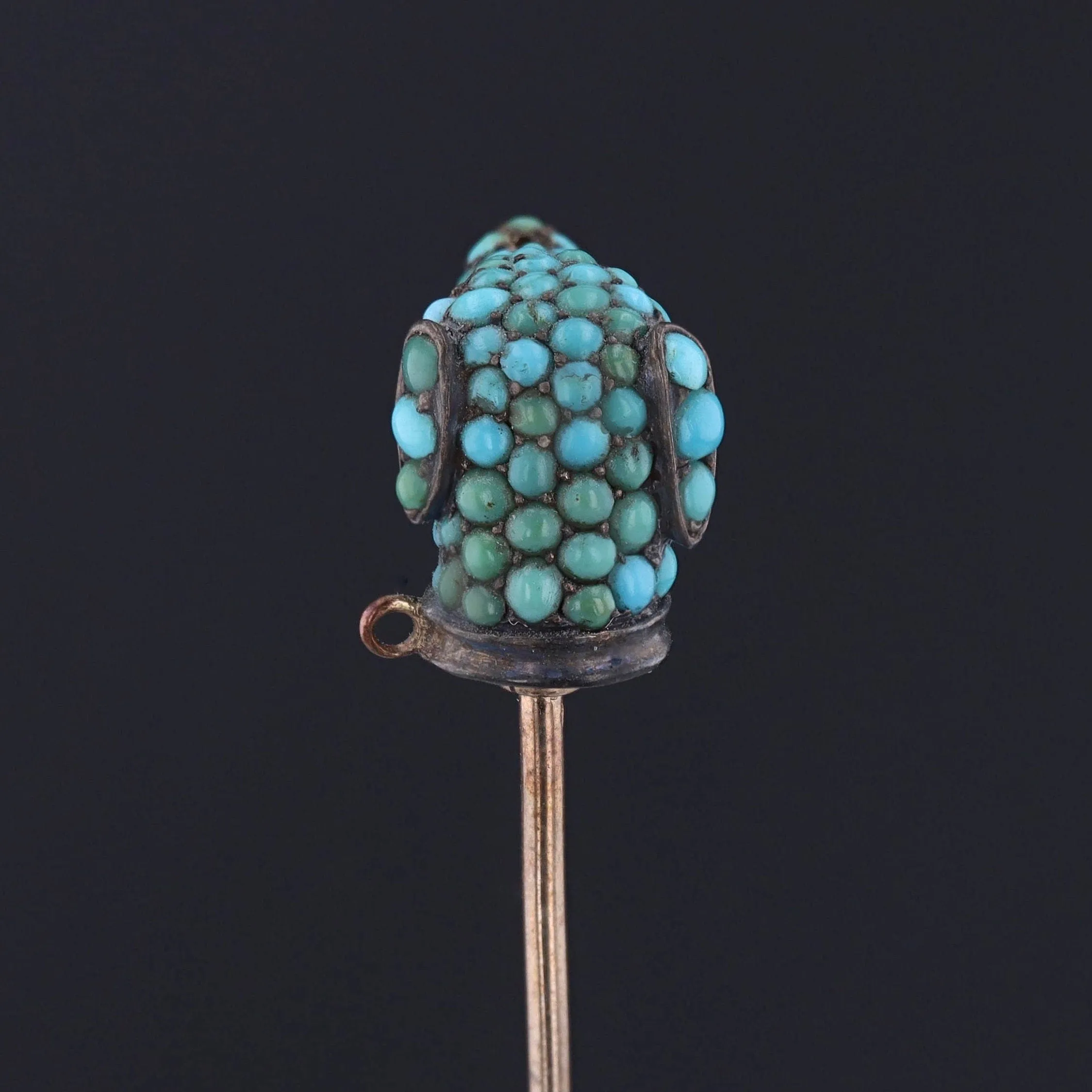 Antique Turquoise Dog Stickpin