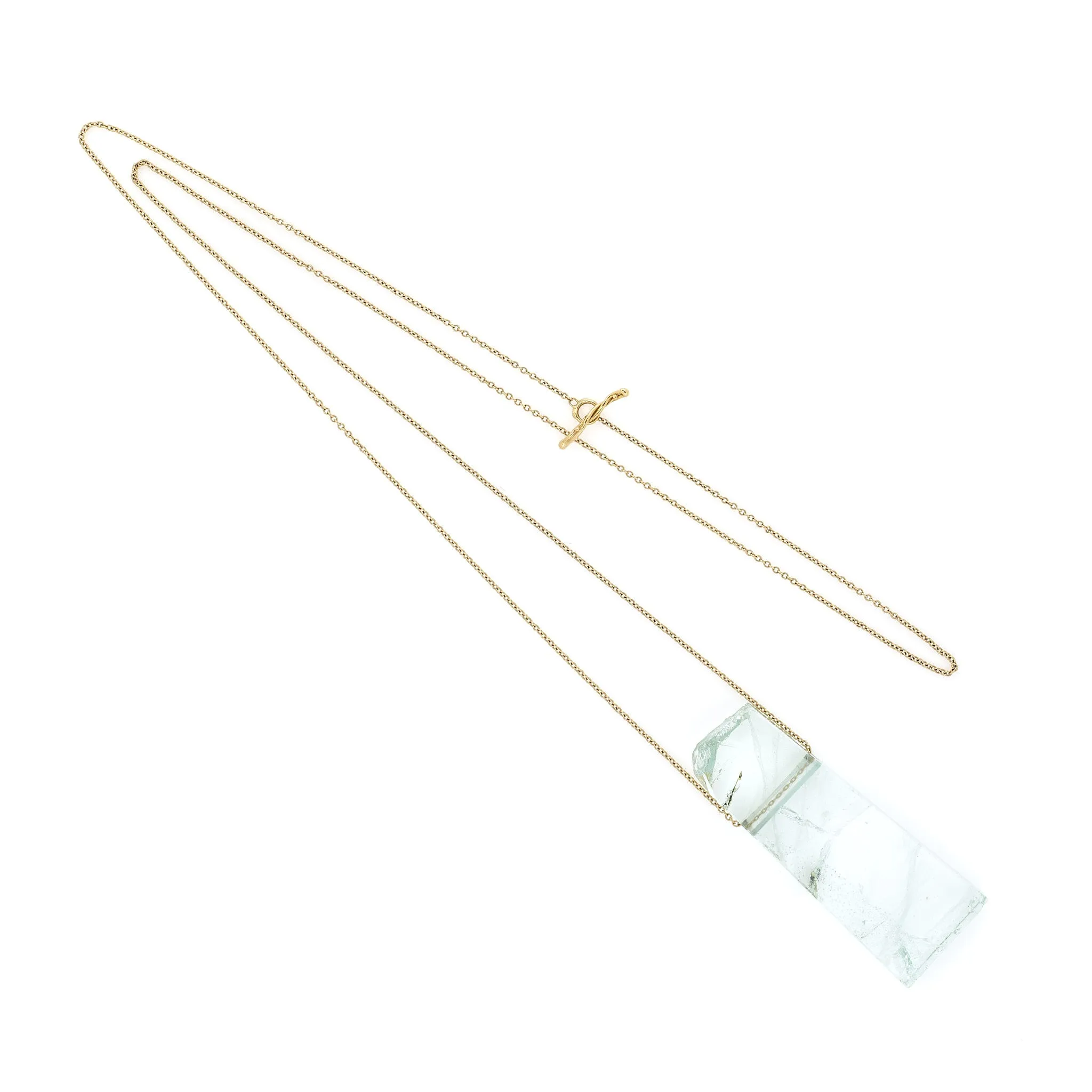 Aquamarine Pendant on 14k Yellow Gold Chain