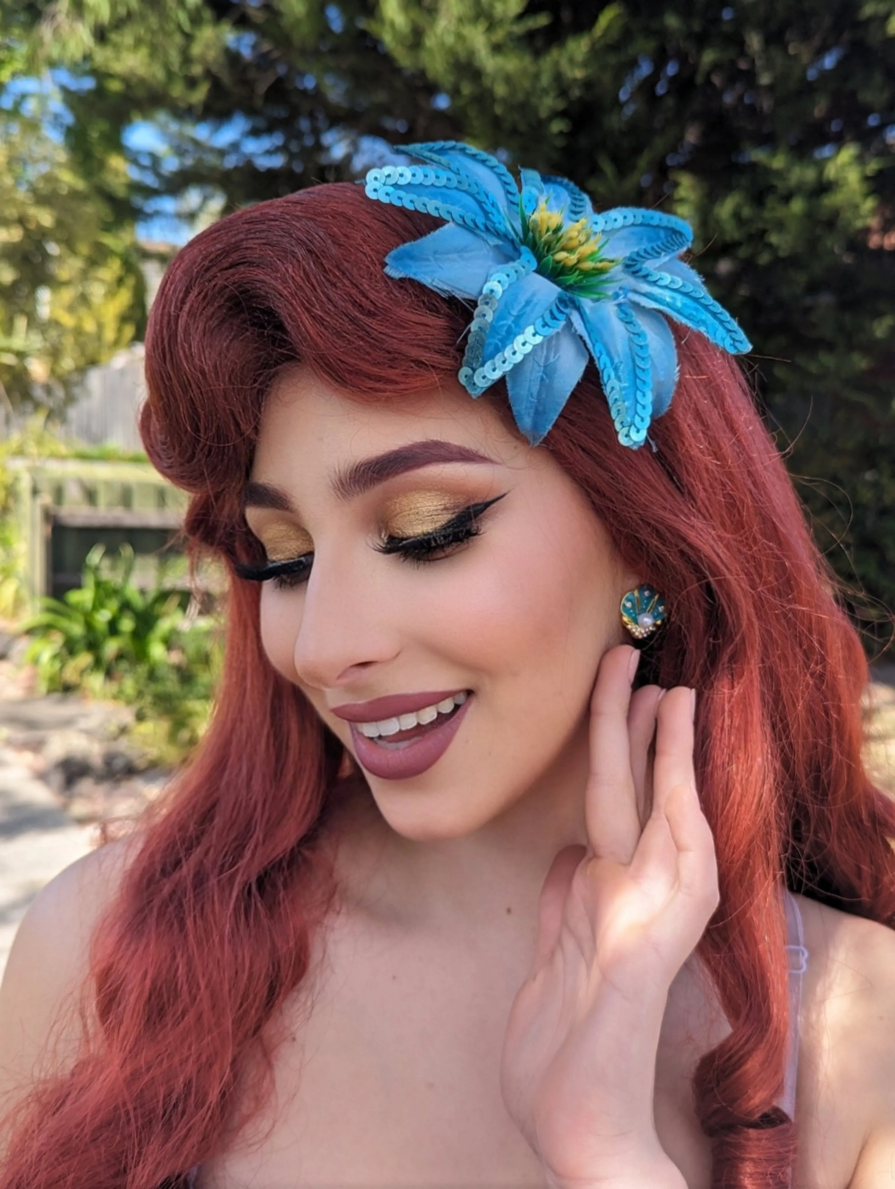 Ariel Mermaid Seashell Brooch and Earrings set