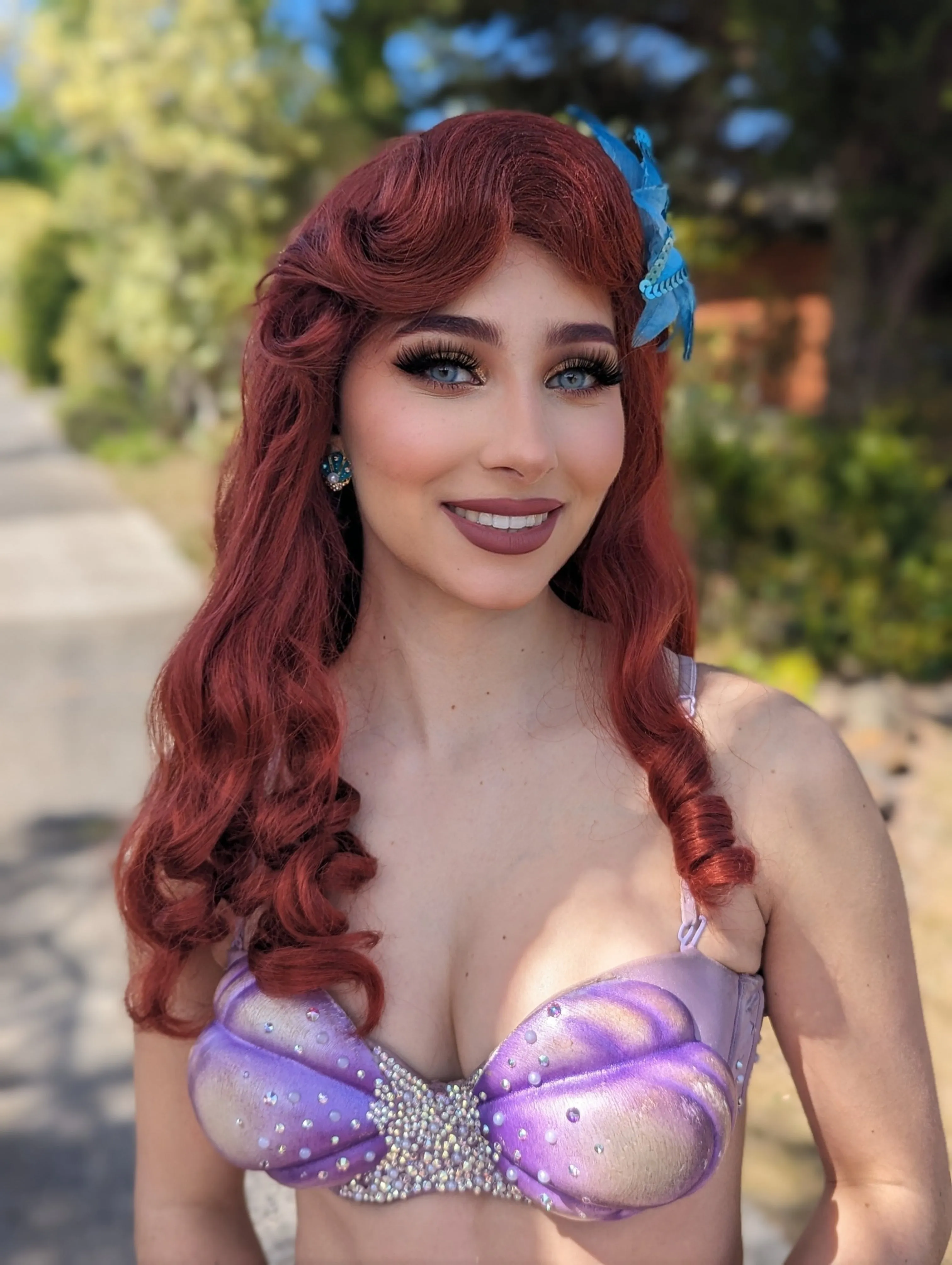 Ariel Mermaid Seashell Brooch and Earrings set