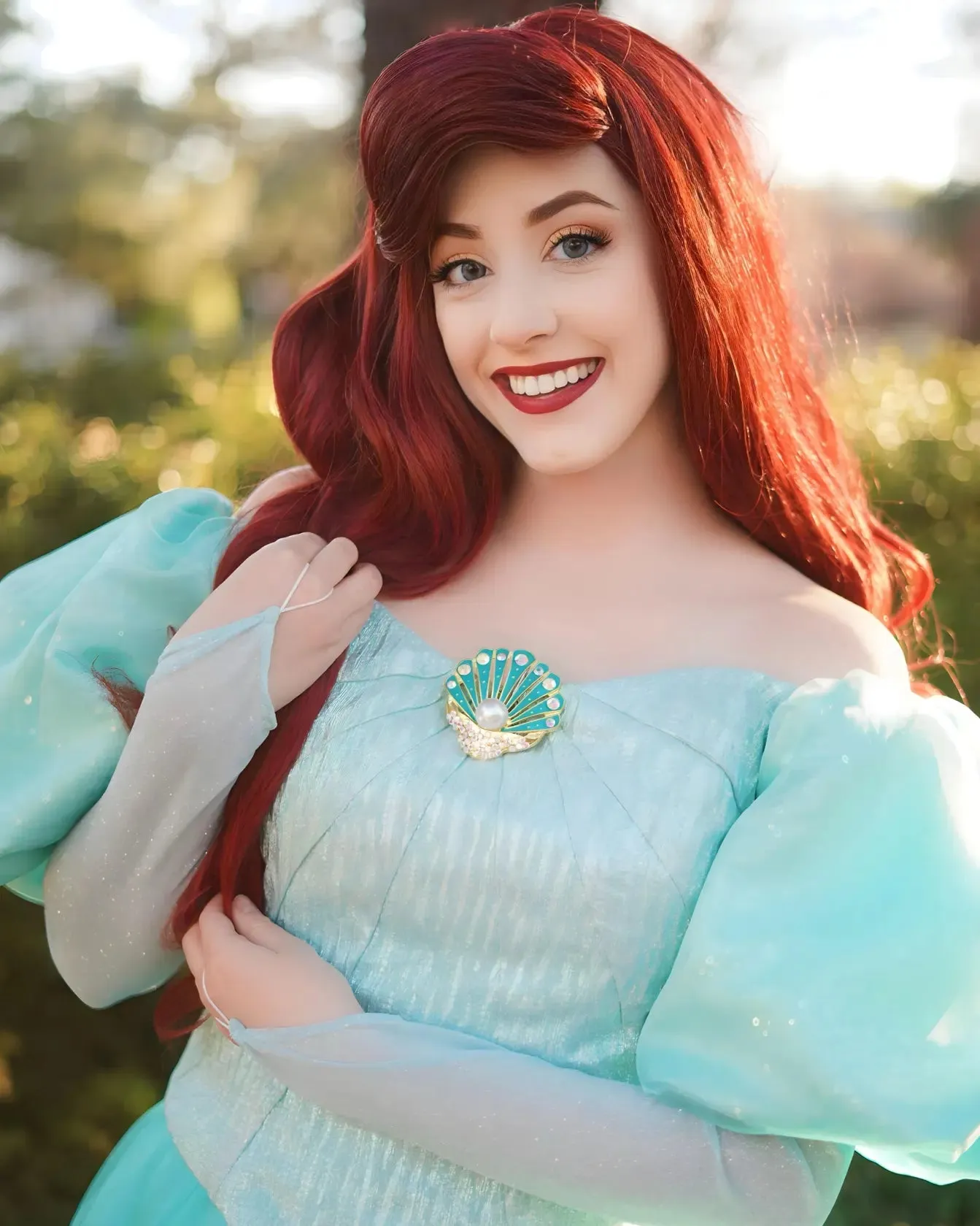 Ariel Mermaid Seashell Brooch and Earrings set