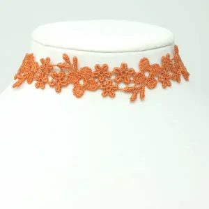 Astrid Daisy Lace Choker in Yellow Orange