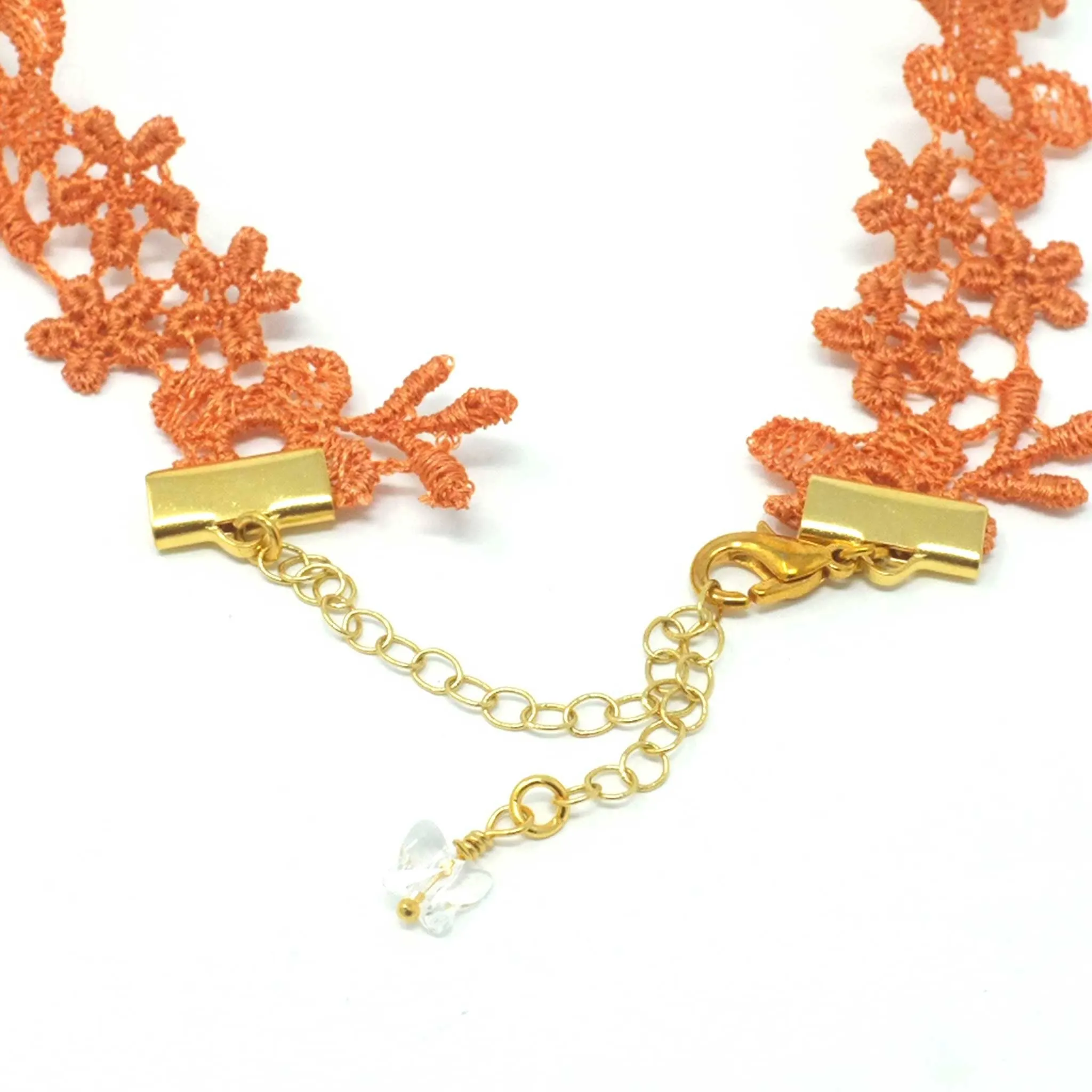 Astrid Daisy Lace Choker in Yellow Orange