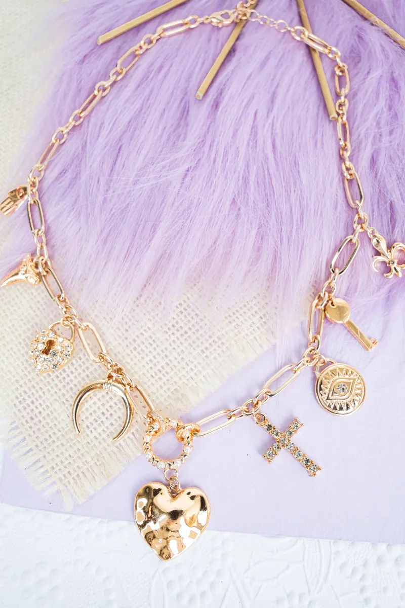 At the Heart of It All Goldtone Necklace