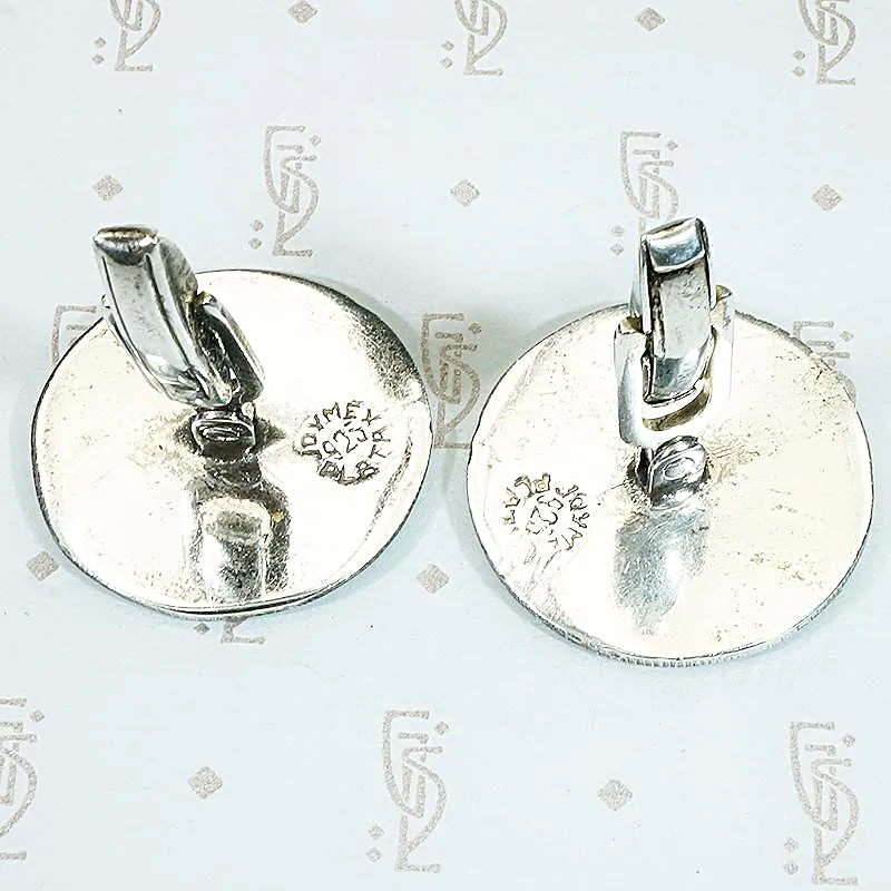 Aztec Calendar Sterling Cufflinks from Taxco