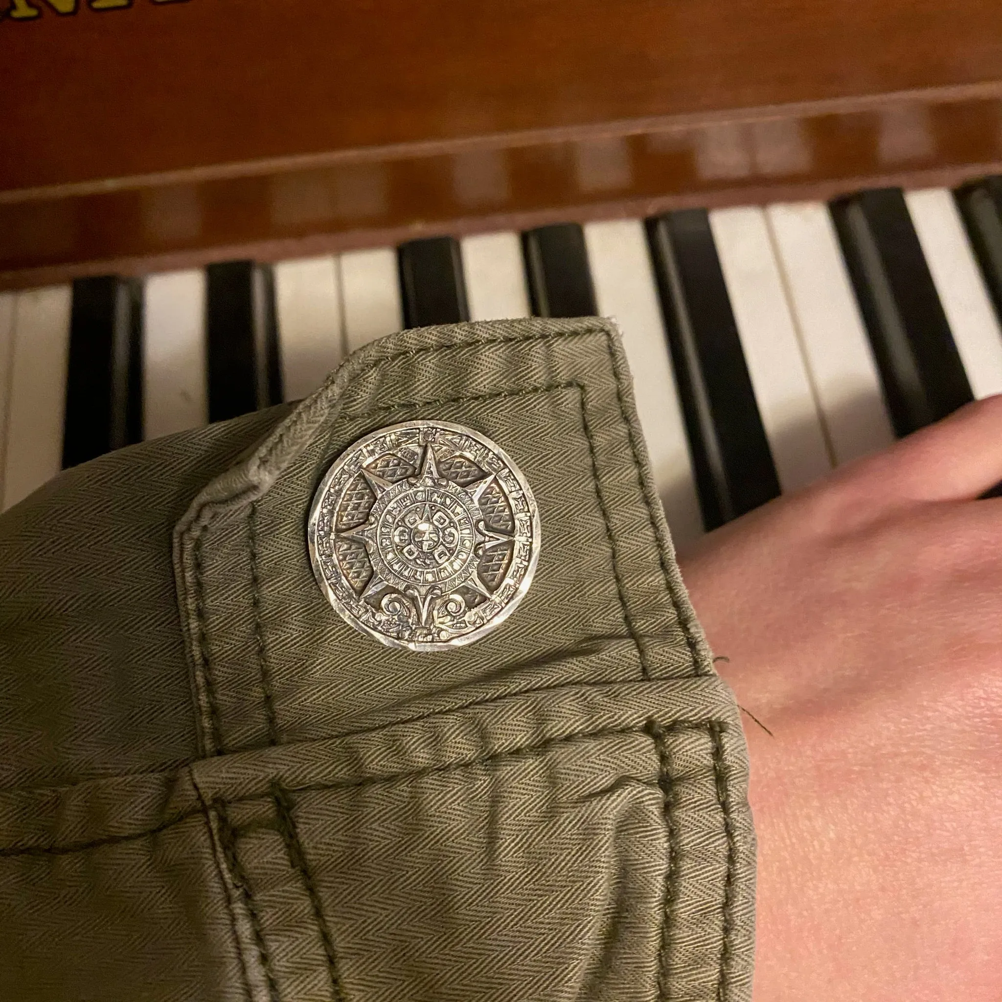 Aztec Calendar Sterling Cufflinks from Taxco