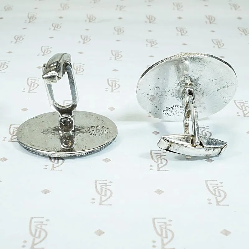 Aztec Calendar Sterling Cufflinks from Taxco