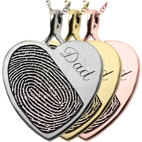 B&B Heart Halfprint   Name Jewelry Pendant