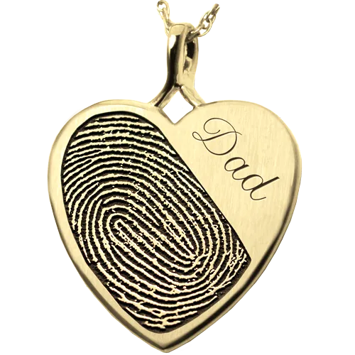 B&B Heart Halfprint   Name Jewelry Pendant
