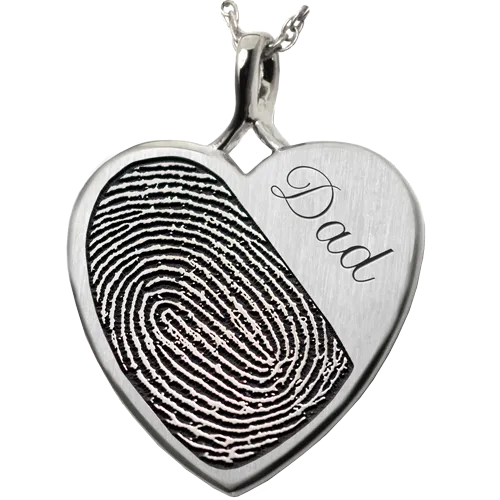B&B Heart Halfprint   Name Jewelry Pendant