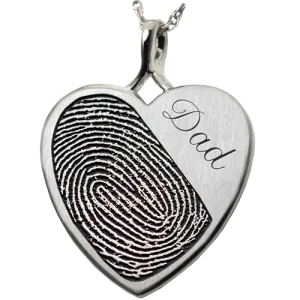 B&B Heart Halfprint   Name Jewelry Pendant