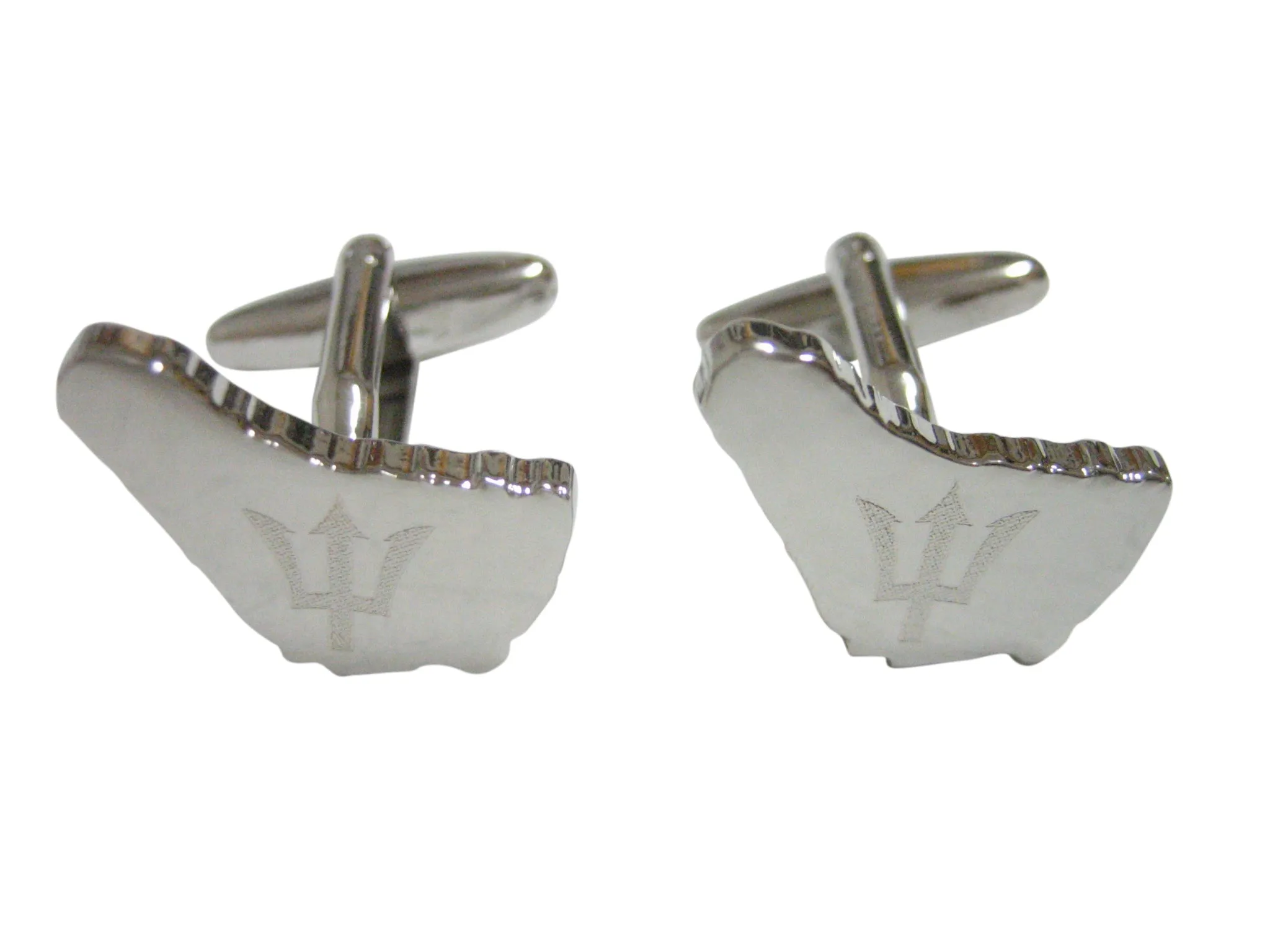 Barbados Map Shape and Flag Design Cufflinks