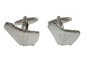 Barbados Map Shape and Flag Design Cufflinks