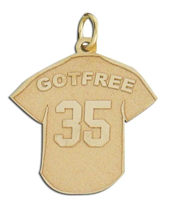 Baseball Jersey Pendant w/ Name & Number Jewelry