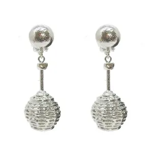 Basketweave Clip Dangle Earrings