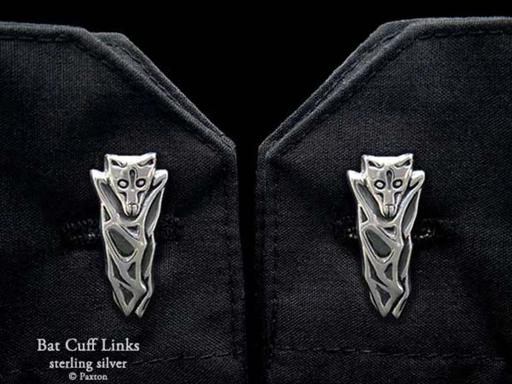 Bat Cuff Links Sterling Silver