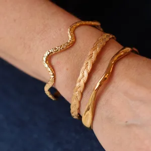Bazou | Stainless Steel Wave Cuff Bracelet
