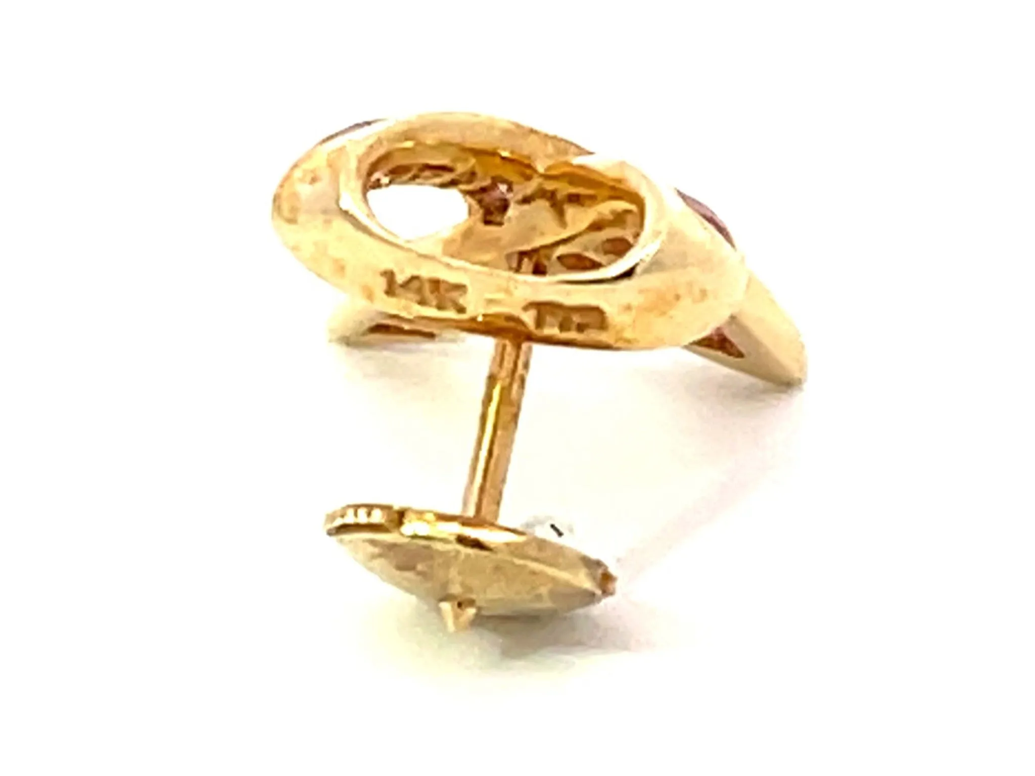 BCRF Pink Ribbon Brooch in 14k Yellow Gold