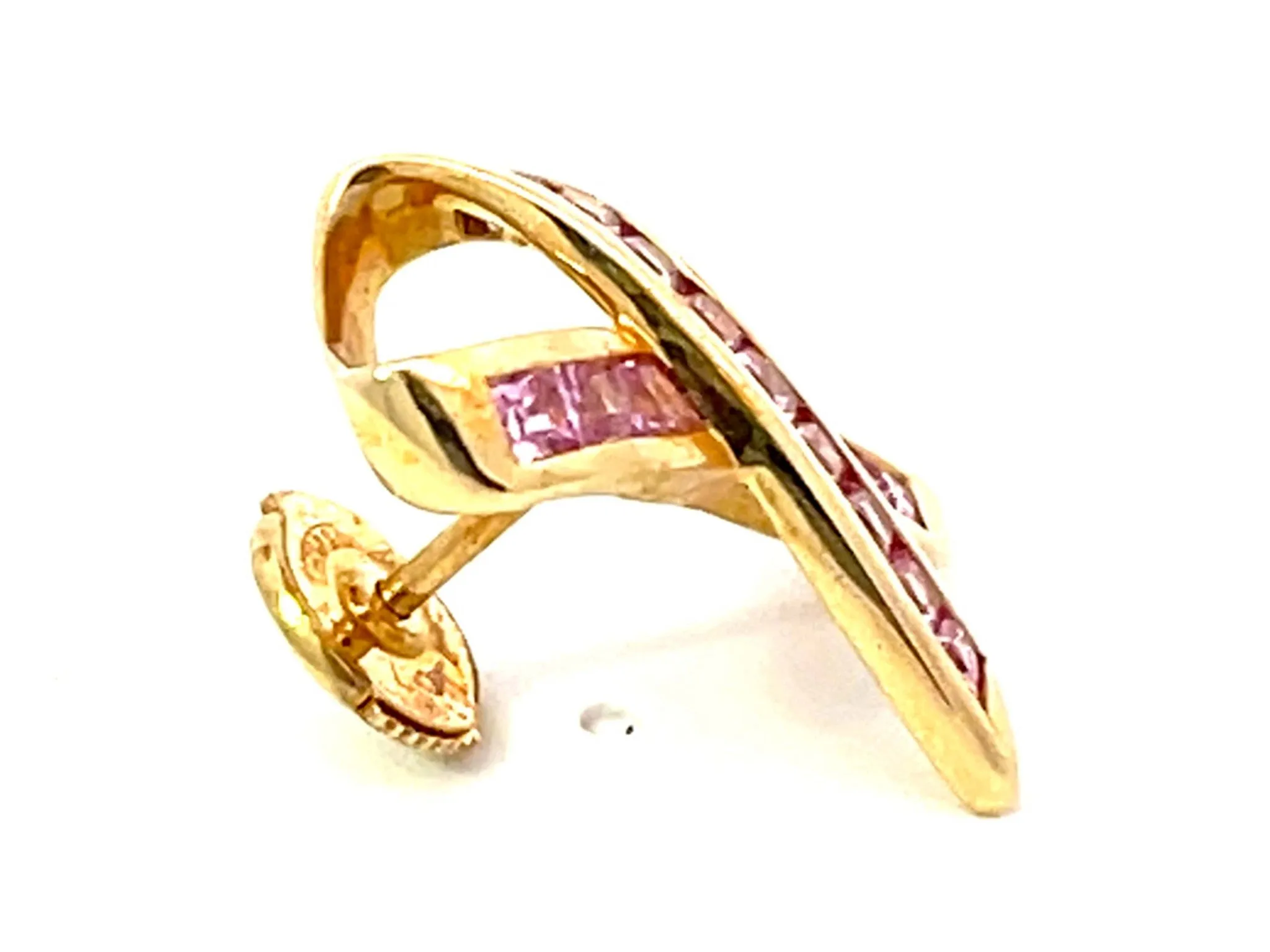 BCRF Pink Ribbon Brooch in 14k Yellow Gold