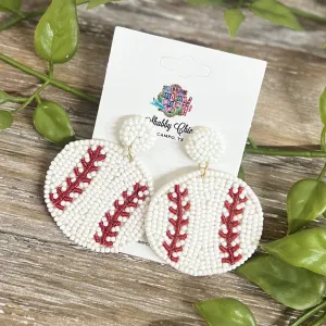 Beaded Baseball Earrings