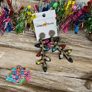 Beaded Christmas Lights Earrings