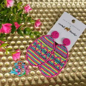 Beaded Easter Egg Earrings