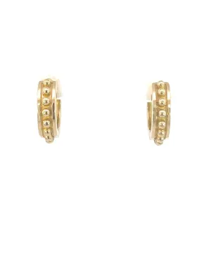 Beaded Gold Huggies