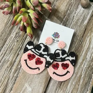 Beaded Happy Cowgirl Earrings