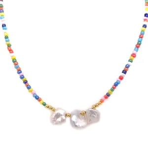 Beaded Necklace with Pearls