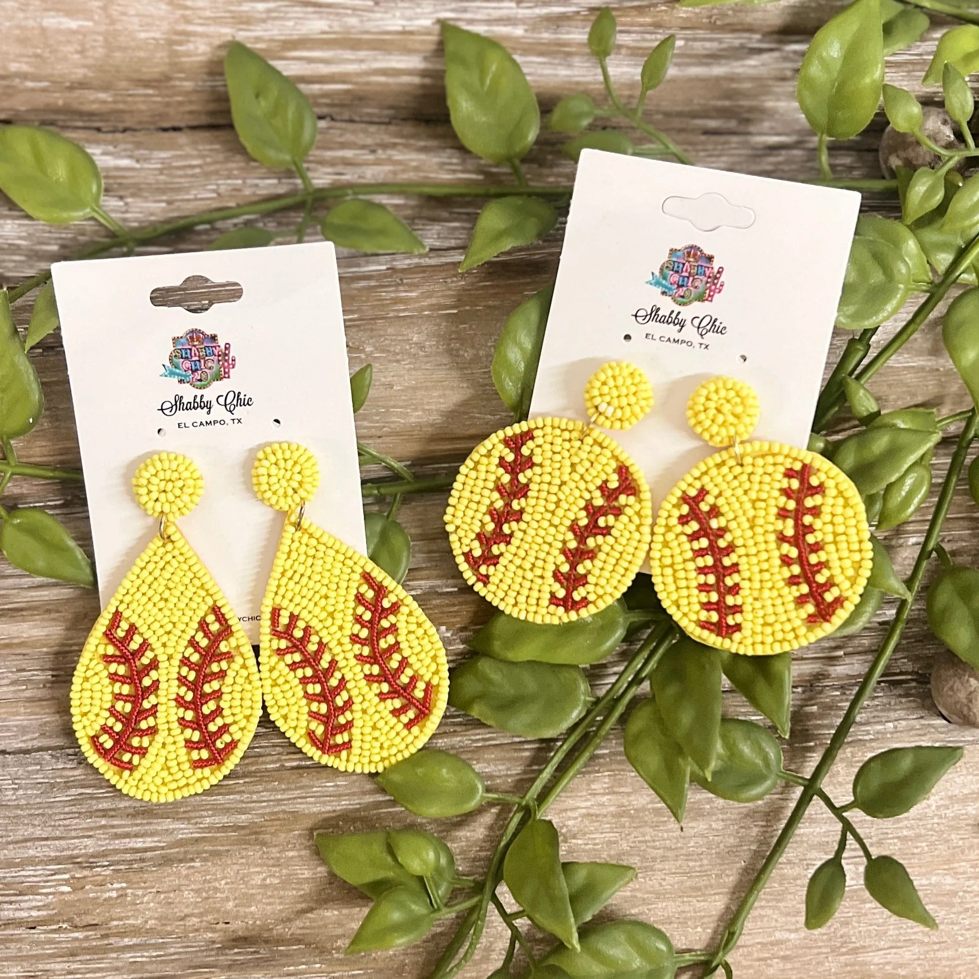 Beaded Softball Earrings
