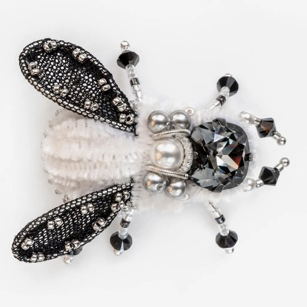 BEETLE.MANIA - Exclusive Handmade Bee Brooch, Black or White