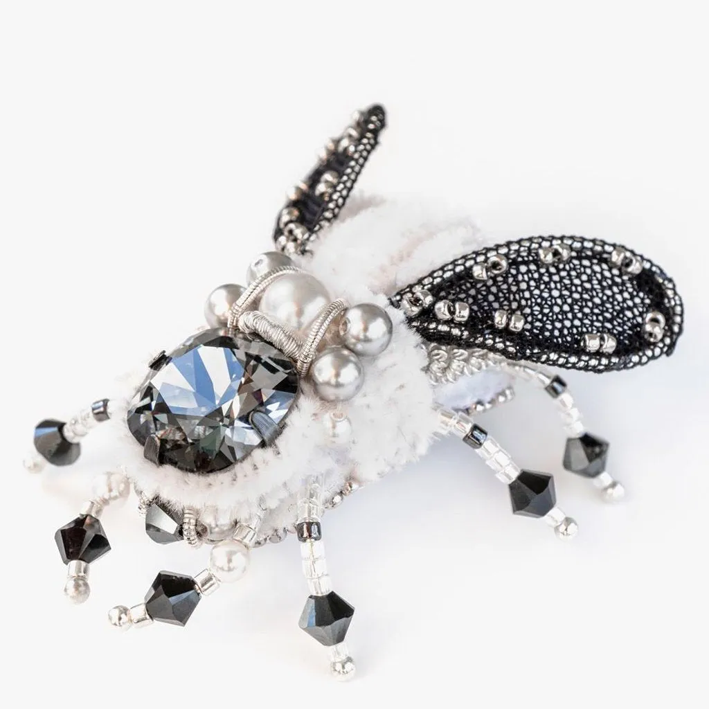 BEETLE.MANIA - Exclusive Handmade Bee Brooch, Black or White