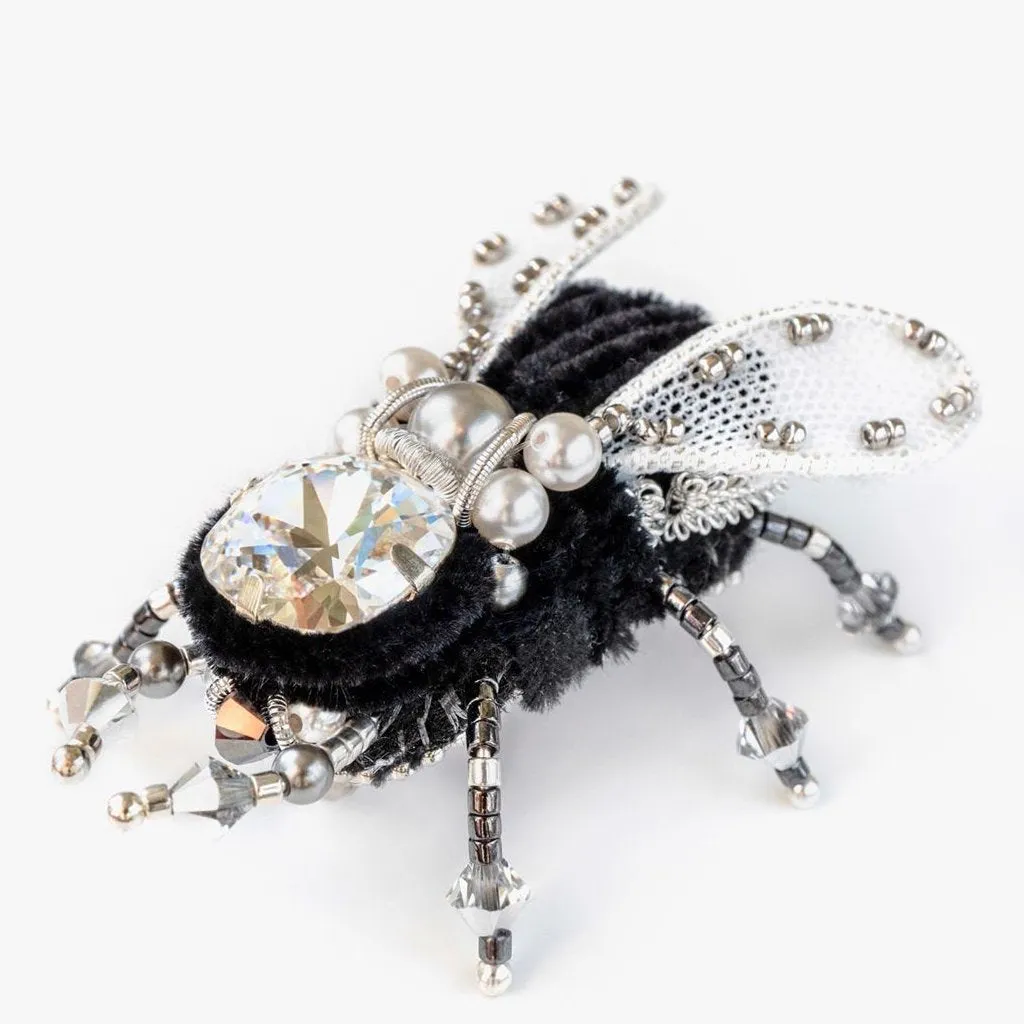 BEETLE.MANIA - Exclusive Handmade Bee Brooch, Black or White
