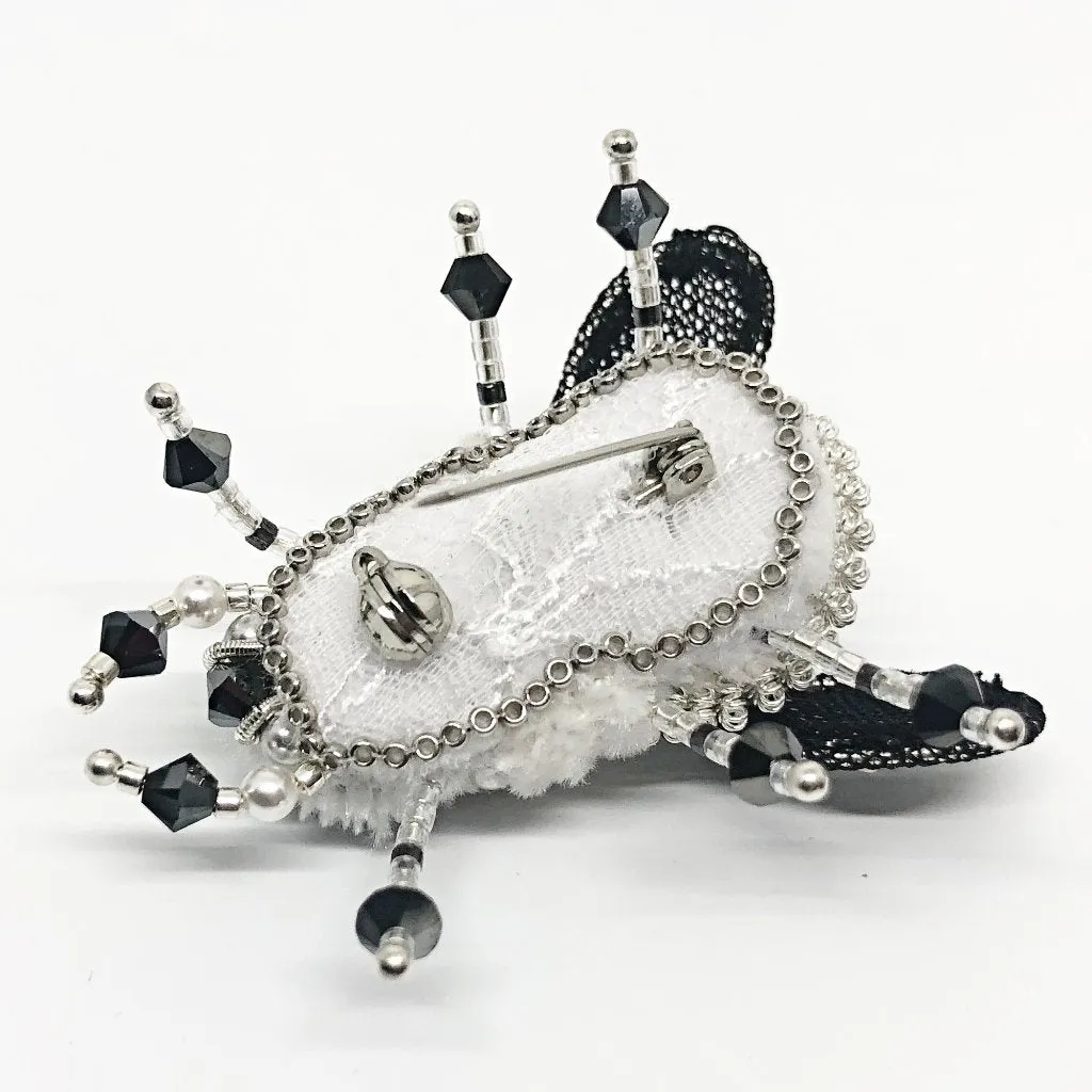 BEETLE.MANIA - Exclusive Handmade Bee Brooch, Black or White