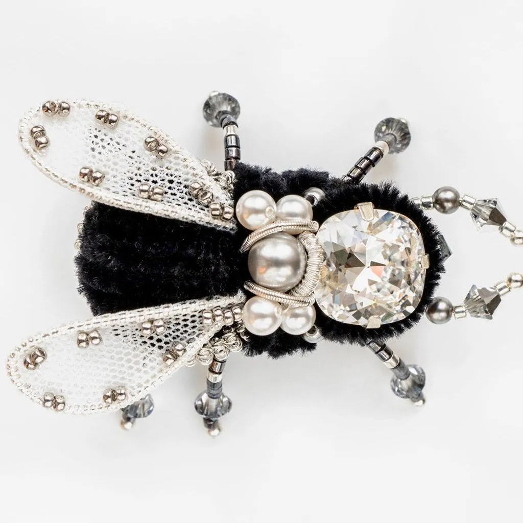 BEETLE.MANIA - Exclusive Handmade Bee Brooch, Black or White