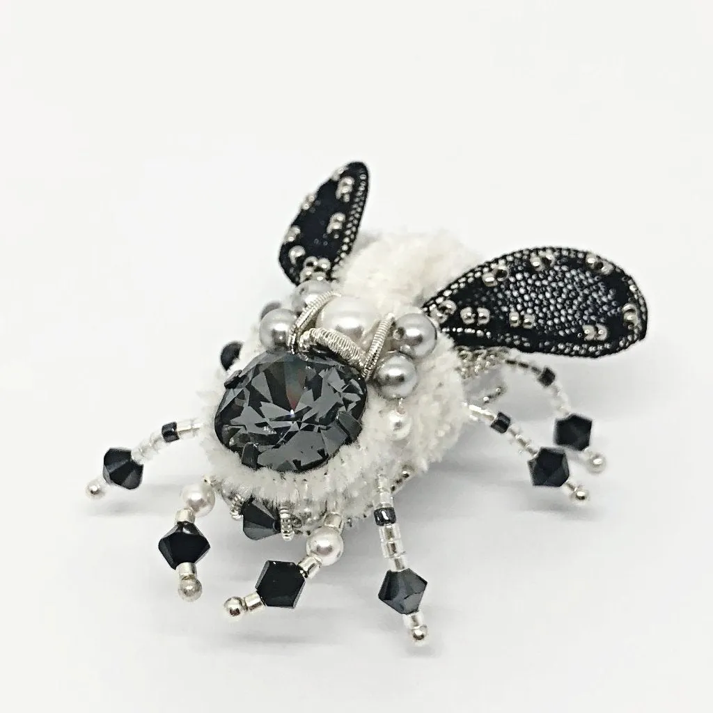 BEETLE.MANIA - Exclusive Handmade Bee Brooch, Black or White