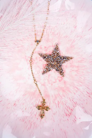 Believe In Me Goldtone Cross Y Necklace