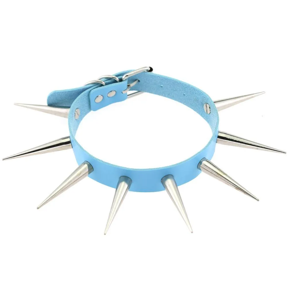 Big Long Spiked Choker Collar
