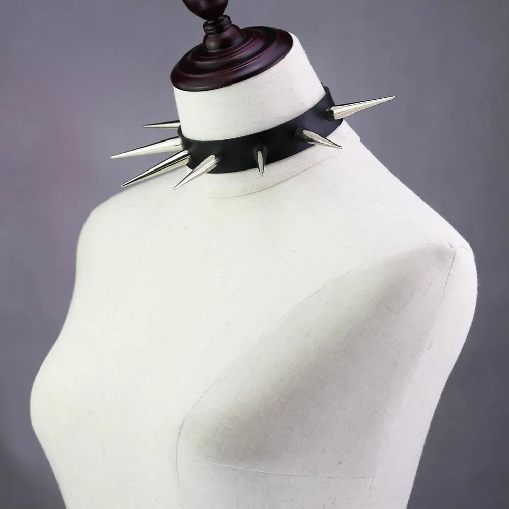 Big Long Spiked Choker Collar